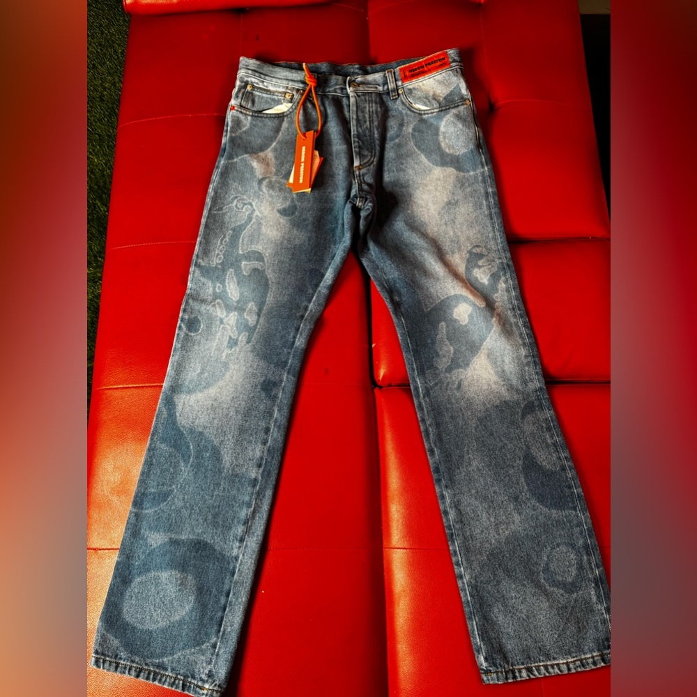 Heron Preston Camouflage Straight legged jeans